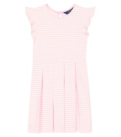 Платье из смесового хлопка с оборками Polo Ralph Lauren, розовый