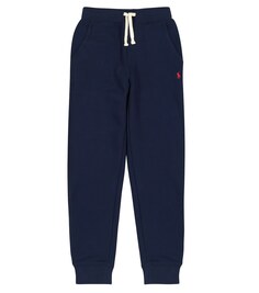 Спортивные брюки из смесового хлопкового джерси Polo Ralph Lauren, синий