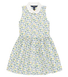 Платье из хлопкового поплина с цветочным принтом Polo Ralph Lauren, разноцветный