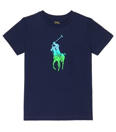 Футболка из хлопкового джерси с логотипом Polo Ralph Lauren, синий