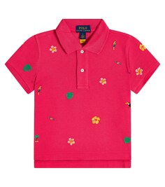Рубашка-поло из хлопка с вышивкой Polo Ralph Lauren, розовый