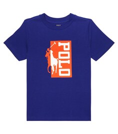 Футболка из хлопкового джерси с логотипом Polo Ralph Lauren, синий