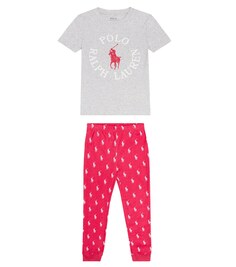 Хлопковая футболка и брюки с логотипом Polo Ralph Lauren, разноцветный