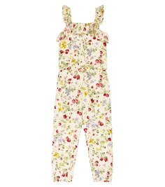Хлопковый комбинезон с цветочным принтом Polo Ralph Lauren, разноцветный