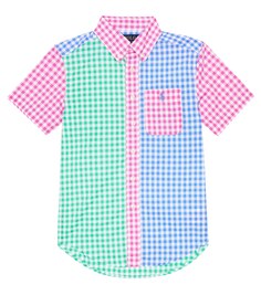 Рубашка в мелкую клетку из хлопка Polo Ralph Lauren, разноцветный
