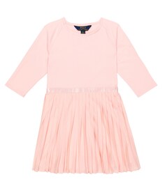 Плиссированное платье из джерси Polo Ralph Lauren, розовый