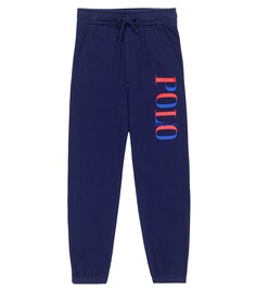 Спортивные брюки из хлопкового джерси с логотипом Polo Ralph Lauren, синий