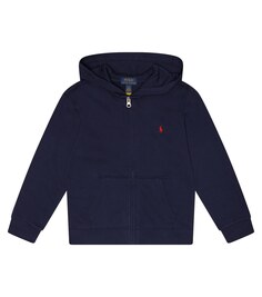 Худи на молнии из хлопка с логотипом Polo Ralph Lauren, синий