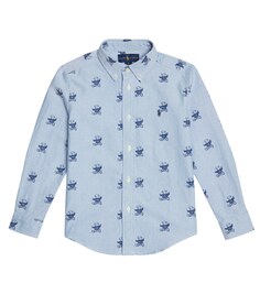 Рубашка из хлопка с принтом Polo Ralph Lauren, синий