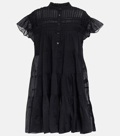 Мини-платье Lanikaye из хлопковой вуали MARANT ETOILE, черный