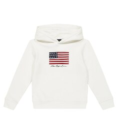 Худи из смесового хлопка с принтом Polo Ralph Lauren, белый