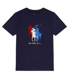 Хлопковая футболка с принтом Polo Ralph Lauren, синий