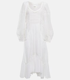 Платье макси Melia из хлопка с оборками MARANT ETOILE, белый