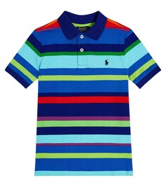 Рубашка-поло из хлопка в полоску Polo Ralph Lauren, разноцветный
