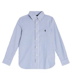 Хлопковая рубашка в полоску Polo Ralph Lauren, синий