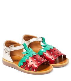 Кожаные сандалии Poppy Berry Pom d&apos;Api, разноцветный