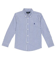 Рубашка из хлопкового поплина в полоску Polo Ralph Lauren, синий