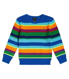 Полосатый хлопковый свитер Polo Ralph Lauren, разноцветный