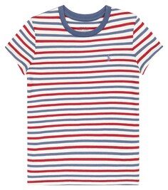 Полосатая футболка из хлопкового джерси Polo Ralph Lauren, разноцветный