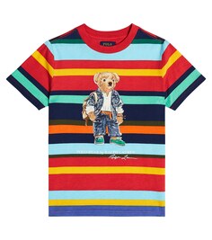 Полосатая футболка из хлопкового джерси Polo Ralph Lauren, разноцветный