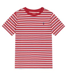 Хлопковая футболка в полоску Polo Ralph Lauren, красный