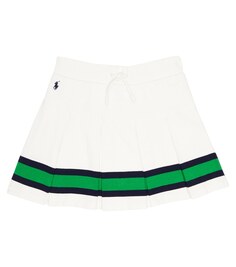Плиссированная юбка в полоску Polo Ralph Lauren, белый