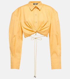 Рубашка La Chemise Plidao из хлопкового поплина JACQUEMUS, желтый