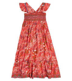 Платье Синди с цветочным принтом Poupette St Barth, красный
