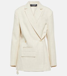 Блейзер La Veste Tibau из смесового льна JACQUEMUS, белый