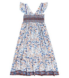 Платье Синди с цветочным принтом Poupette St Barth, синий