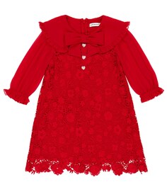 Украшенное кружевное платье из гипюра Self-Portrait, красный