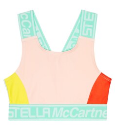 Спортивный топ с цветными блоками Stella McCartney Kids, разноцветный