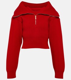 Укороченный шерстяной свитер Le Maille Risoul JACQUEMUS, красный