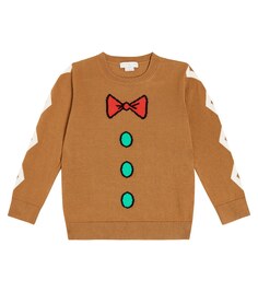 Хлопковый свитер Stella McCartney Kids, бежевый