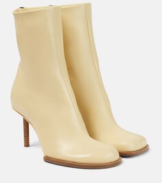 Кожаные ботильоны Les Bottines Rond Carré Jacquemus, белый