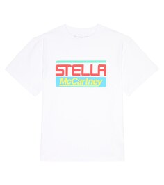 Футболка из хлопкового джерси с логотипом Stella McCartney Kids, белый