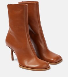 Кожаные ботильоны Les Bottines Rond Carré Jacquemus, коричневый