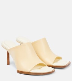 Кожаные мюли Les Mules Carrés Ronds Jacquemus, белый