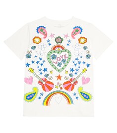 Хлопковая футболка Stella McCartney Kids, белый