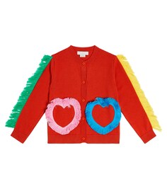 Кардиган из хлопка с бахромой Stella McCartney Kids, красный