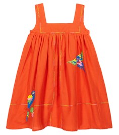 Платье из льна и хлопка Stella McCartney Kids, красный