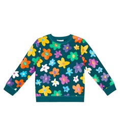 Толстовка из хлопка с цветочным принтом Stella McCartney Kids, разноцветный