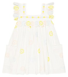 Платье из тюля с цветочной вышивкой Stella McCartney Kids, белый