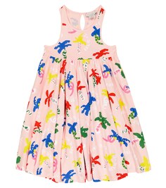 Платье из хлопка с принтом Stella McCartney Kids, разноцветный