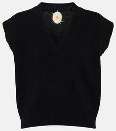 Укороченный кашемировый жилет-свитер JARDIN DES ORANGERS, черный