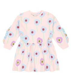 Платье из хлопкового джерси с принтом Stella McCartney Kids, разноцветный