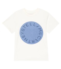 Футболка из хлопкового джерси с принтом Stella McCartney Kids, белый