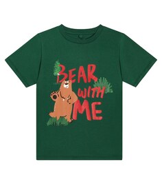 Хлопковая футболка с принтом Stella McCartney Kids, зеленый