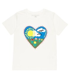 Хлопковая футболка с принтом Stella McCartney Kids, разноцветный