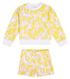 Хлопковая толстовка и шорты с принтом Stella McCartney Kids, разноцветный